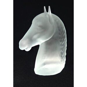 Reijmyre Sweden Art Glass Frosted Crystal Horse Head Sculpture Art Deco